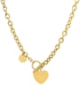thumb Titanium 316L Stainless Steel Heart Vintage Hollow Chain Necklace with e-coated waterproof 0