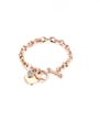 thumb Titanium Steel Imitation Pearl Heart Minimalist Link Bracelet 1