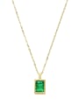 thumb Light luxury compact French square color zirconium necklace 2
