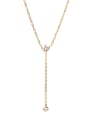thumb Stainless steel Cubic Zirconia Geometric Dainty Lariat Necklace 0