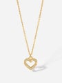 thumb Stainless steel Rhinestone Heart Minimalist Necklace 3