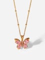 thumb Stainless steel Cubic Zirconia Butterfly Vintage Necklace 0