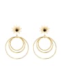 thumb French style natural stone simple multi circle exaggerated Earrings 0
