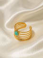 thumb Stainless steel Turquoise Geometric Trend Band Ring 1