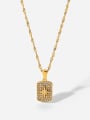 thumb Stainless steel Cubic Zirconia Geometric Vintage Necklace 3