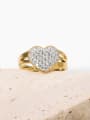 thumb Stainless steel Rhinestone Heart Trend Band Ring 2