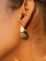 thumb Titanium Steel Rhinestone Water Drop Hip Hop Stud Earring 1