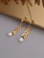 thumb Titanium 316L Stainless Steel Imitation Pearl Vintage Irregular Earring and Necklace Set with e-coated waterproof 2