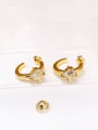 thumb Brass Cubic Zirconia Geometric Minimalist Stud Earring 3