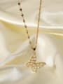 thumb Stainless steel Cubic Zirconia Butterfly Dainty Necklace 1