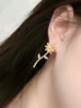thumb Brass Enamel Flower Vintage Stud Earring 1