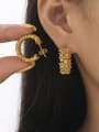 thumb Brass Geometric Hip Hop Huggie Earring 1