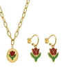 thumb Titanium 316L Stainless Steel Enamel Vintage Friut  Earring and Necklace Set with e-coated waterproof 0