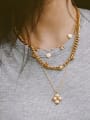 thumb Stainless steel Geometric Vintage Hollow Chain Necklace 1