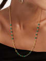 thumb Stainless steel Malchite  Round Bead Trend Necklace 1