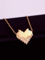 thumb Titanium Steel Rhinestone Heart Minimalist Necklace 3