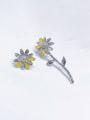 thumb Brass Enamel Flower Vintage Stud Earring 2