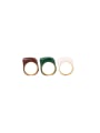 thumb Titanium Steel Enamel Geometric Trend Band Ring 0