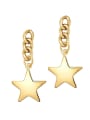 thumb Female European and American personality five pointed star Chain Earrings 0