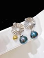 thumb Brass Imitation Pearl Flower Minimalist Hook Earring 0