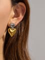 thumb Stainless steel Heart Trend Stud Earring 1