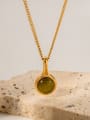 thumb Stainless steel Cats Eye Geometric Vintage Necklace 1