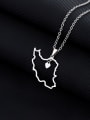 thumb Stainless steel Medallion Ethnic Iran Heart Map Pendant Necklace 2