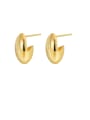 thumb Brass  Smooth Geometric Minimalist Stud Earring 2