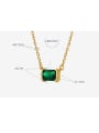 thumb Stainless steel Natural Stone Green Geometric Vintage Necklace 1