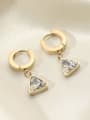 thumb Stainless steel Cubic Zirconia Triangle Trend Huggie Earring 3