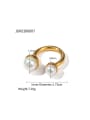 thumb Stainless steel Imitation Pearl Geometric Trend Band Ring 2
