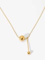 thumb Stainless steel Ball Trend Lariat Necklace 0