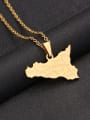 thumb Stainless steel Irregular Ethnic Map of Sicily Pendant Necklace 3