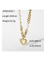 thumb Stainless steel Freshwater Pearl Heart Trend Cuban Necklace 4