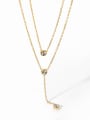 thumb Stainless steel Cubic Zirconia Geometric Trend Multi Strand Necklace 0