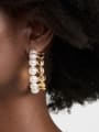 thumb Stainless steel Imitation Pearl C Shape Hip Hop Stud Earring 1
