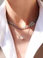 thumb Titanium 316L Stainless Steel Freshwater Pearl Geometric Vintage Multi Strand Necklace with e-coated waterproof 3
