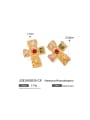 thumb Titanium Steel Cubic Zirconia Cross Trend Stud Earring 2