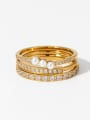 thumb Titanium Steel Cubic Zirconia Geometric Minimalist Band Ring 2