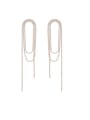 thumb Stainless steel Cubic Zirconia Tassel Minimalist Threader Earring 0