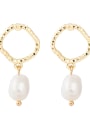thumb Creative Korean Pearl Earrings European and American temperament dumb gold geometric female Earrings 2