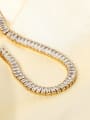 thumb Stainless steel Cubic Zirconia Geometric Trend Cuban Necklace 2