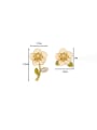 thumb Brass Imitation Pearl Enamel Flower Dainty Stud Earring 4