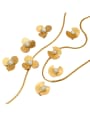 thumb Stainless steel Imitation Pearl Minimalist Flower   Earring Ring and Necklace Set 3