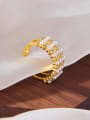 thumb Brass Imitation Pearl Geometric Hip Hop Band Ring 2