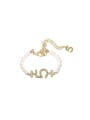 thumb Brass Cubic Zirconia Number Trend Handmade Beaded Bracelet 0