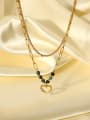 thumb Stainless steel Smiley Vintage Heart Multi Strand Necklace 1