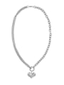 thumb All-match non-fading glossy love titanium steel necklace 0
