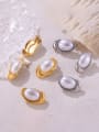 thumb Titanium Steel Imitation Pearl Geometric Hip Hop Stud Earring 2