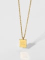 thumb Stainless steel Rectangle Trend Initials Necklace 0